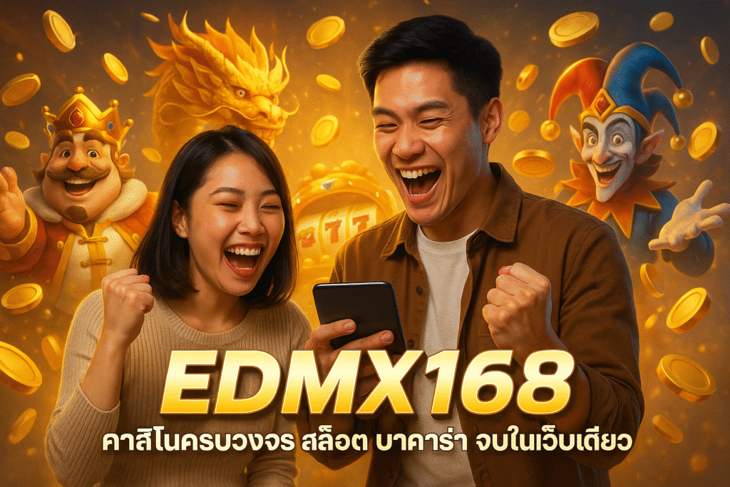 EDMX168 คาสิโนครบวงจร สล็อต บาคาร่า จบในเว็บเดียว